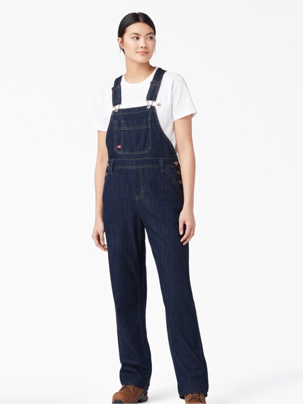 Dickies Women's Indigo Relaxed Fit Bib Denim Overalls Jeans